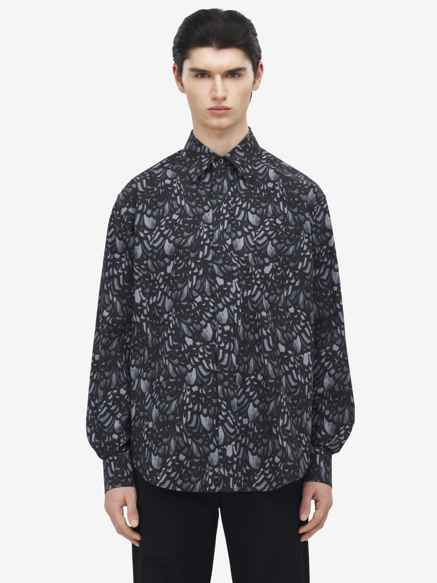 ALEXANDER MCQUEEN - Feather Print Relaxed Shirt - Item 839256QOABH1000